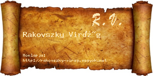 Rakovszky Virág névjegykártya